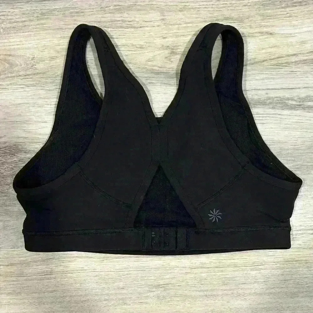 Athleta Sculptek Stealth Black Sports Bra Yoga Gym Athletic Stretch Size S - Picture 3 of 10